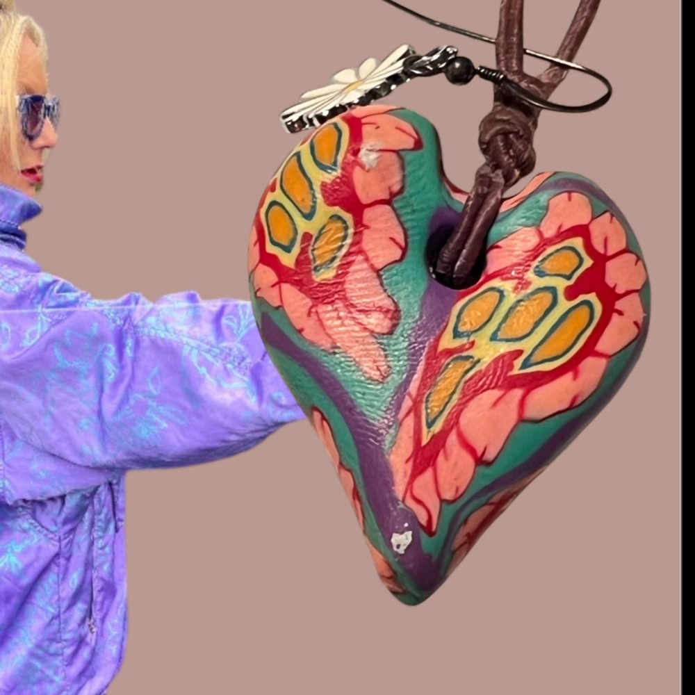 Source Unknown Colorful Heart Necklace